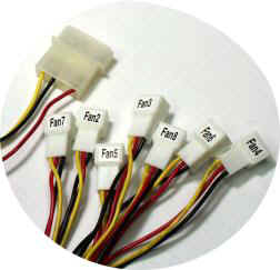 12VDC Input, 7 Fan Connector